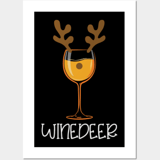 Winedeer funny Wine Lover Christmas gift Posters and Art